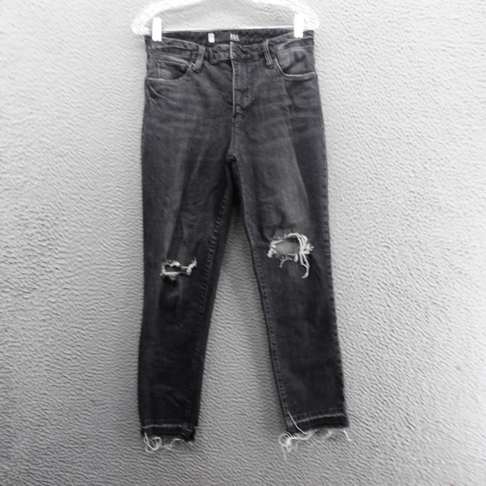 KUT from the Kloth Reese Fab Ab Straight Leg Ankle Jean 4 Black Women Distressed